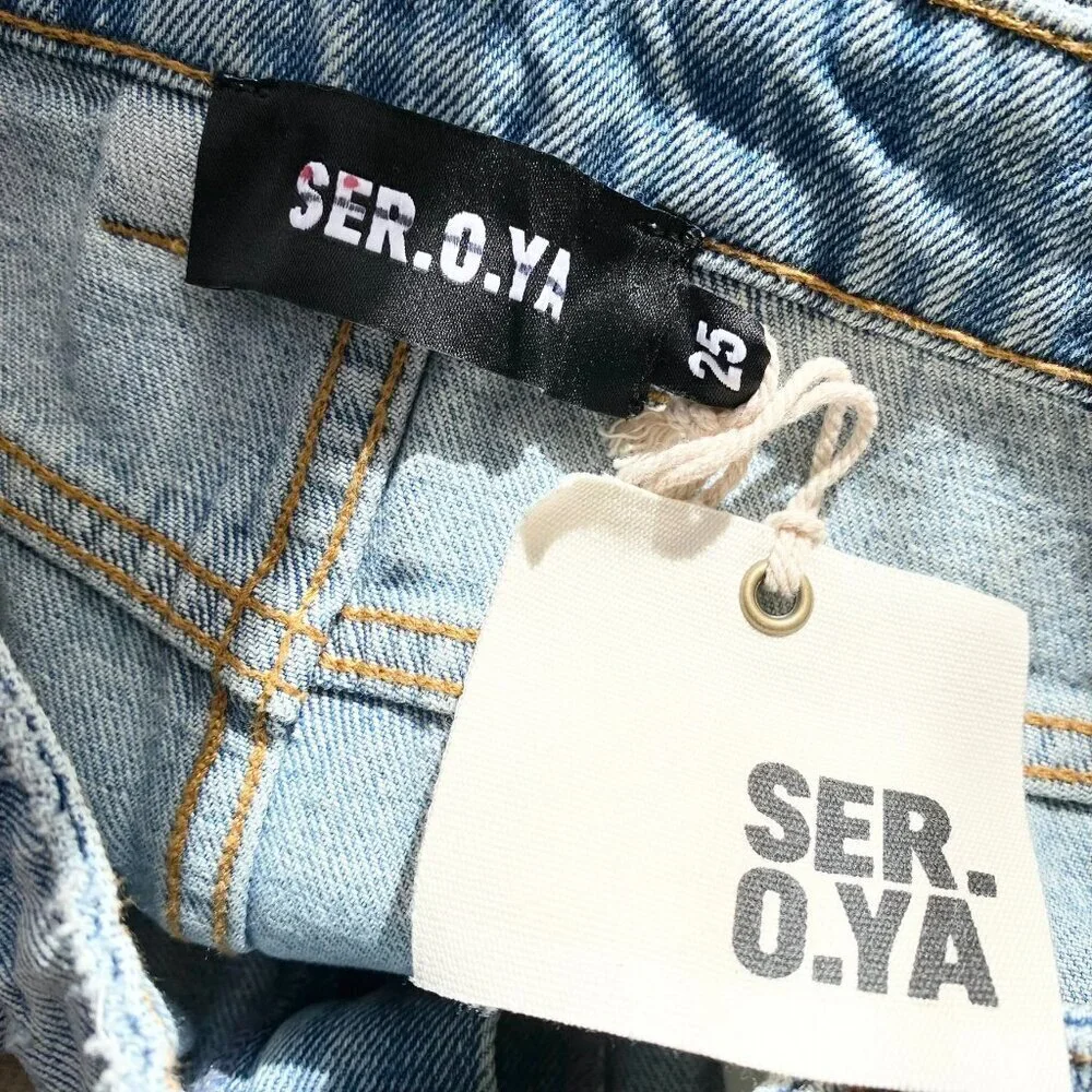NWT Seroya Matilda Low-Rise Denim Maxi Skirt 25